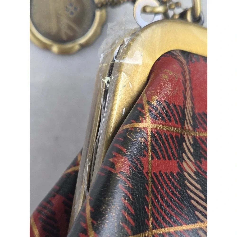 PATRICIA NASH LAUREANA Tartan Frame Bag Plaid Kisslock 10th Anniv Chain Strap‎